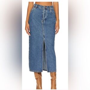 NWOT ROLLAS High Waisted Denim Midi Skirt